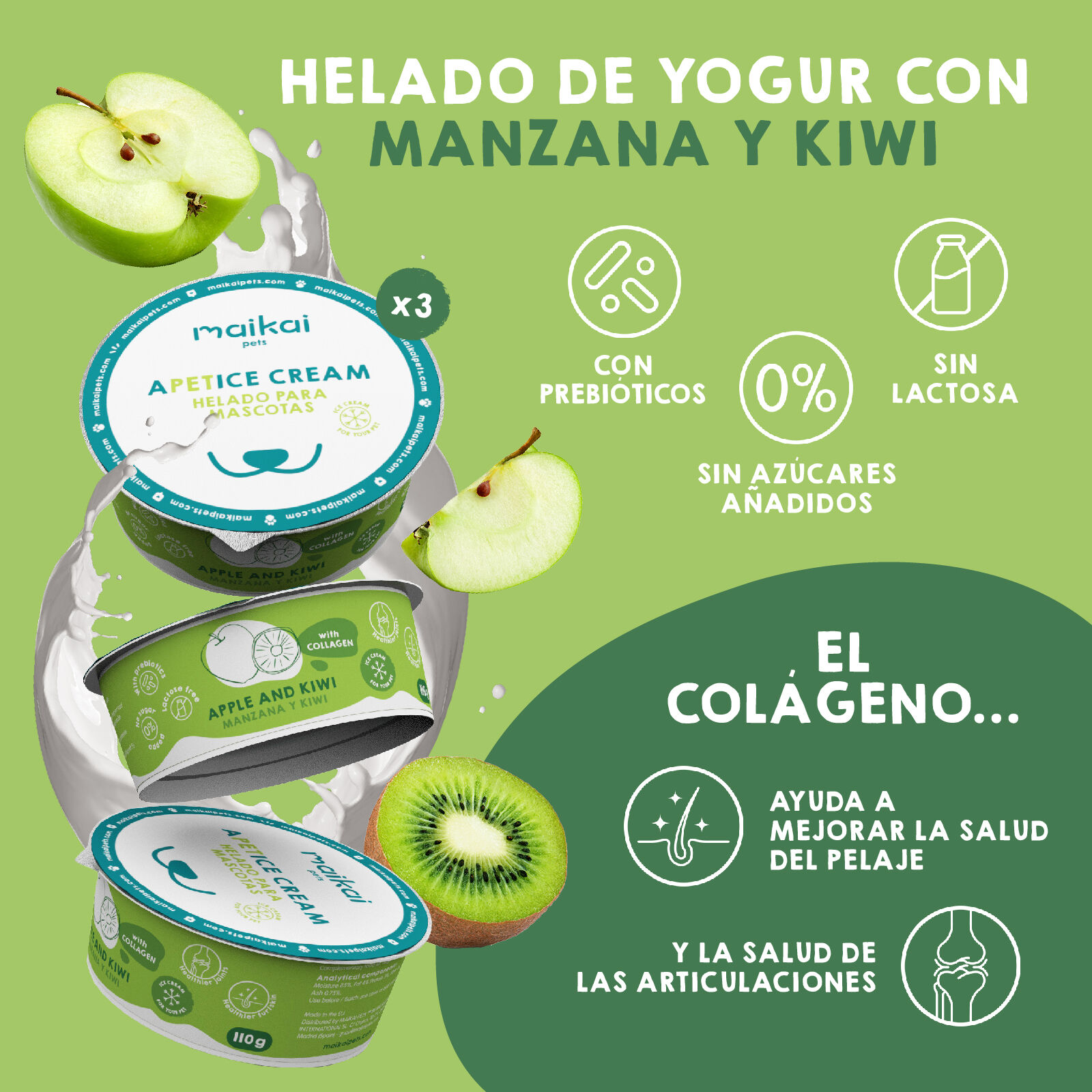 Maikai Pets Helado Ice Cream con Fruta Deshidratada para Perros y Gatos thumbnail