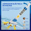 Outsunny Limpiafondos para Piscina Manual Aspirador de Piscina El&eacute;ctrico Autonom&iacute;a 45 Minutos con Poste Telesc&oacute;pico 150-210 cm Cepillo y 2 Ruedas para Estanques 210x17x7 cm Plata, , large indicador imagen numero 4