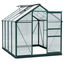 Outsunny Invernadero de Jardín 2x2,5 m Policarbonato y Aluminio Vivero Casero con Tragaluz Protección UV30 y Base 4,79 m² para Macetas Cultivo Plantas Flores Transparente, , large indicador imagen numero 1