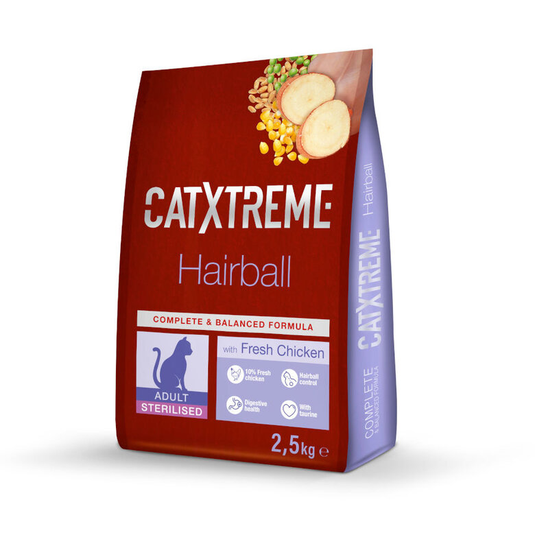 Catxtreme Sterilised Hairball pienso, , large image number null