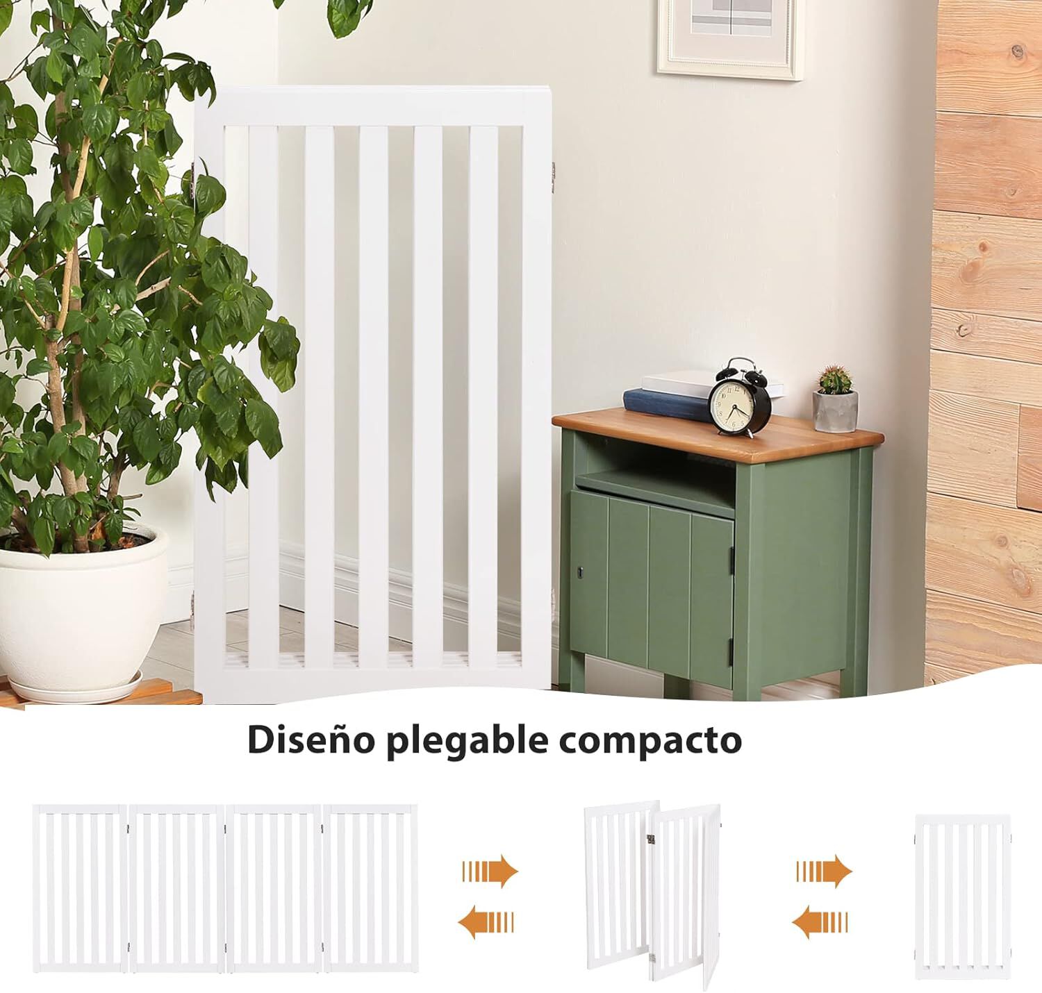 Costway Cerca Madera Plegable Blanco para perros thumbnail