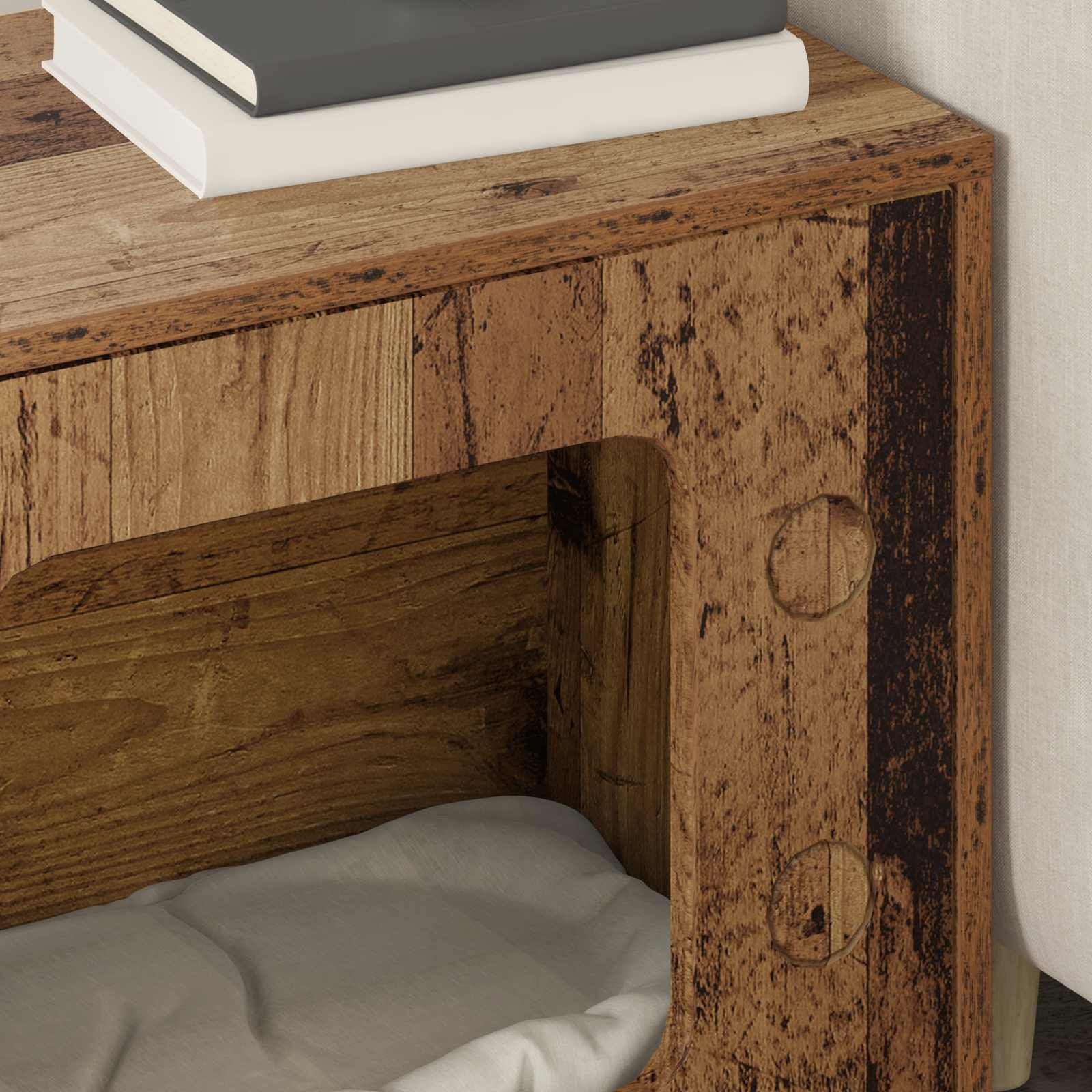 vidaXL Casa para Gatos Madera vieja 51 x 30 x 52 cm, , large Imagen numero 5