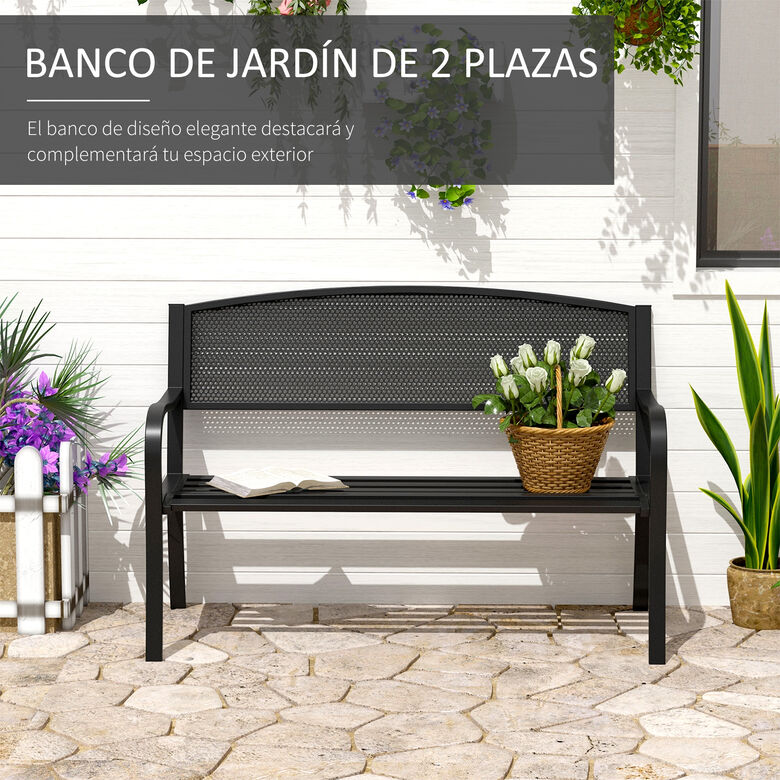 Outsunny Banco de Jardín Negro thumbnail