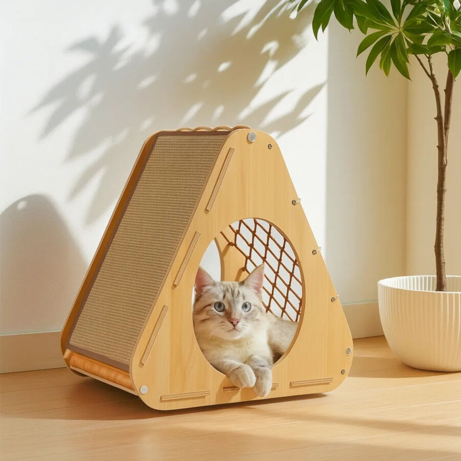 Althea Living - Casa para gatos Aurea, madera, sisal, , large Imagen numero 3