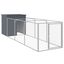 vidaXL Caseta perros con corral acero galvanizado gris 110x813x110 cm, , large indicador imagen numero 9