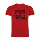 Camiseta hombre "Busco chica a la que la encanten los perros" color Rojo, , large image number null