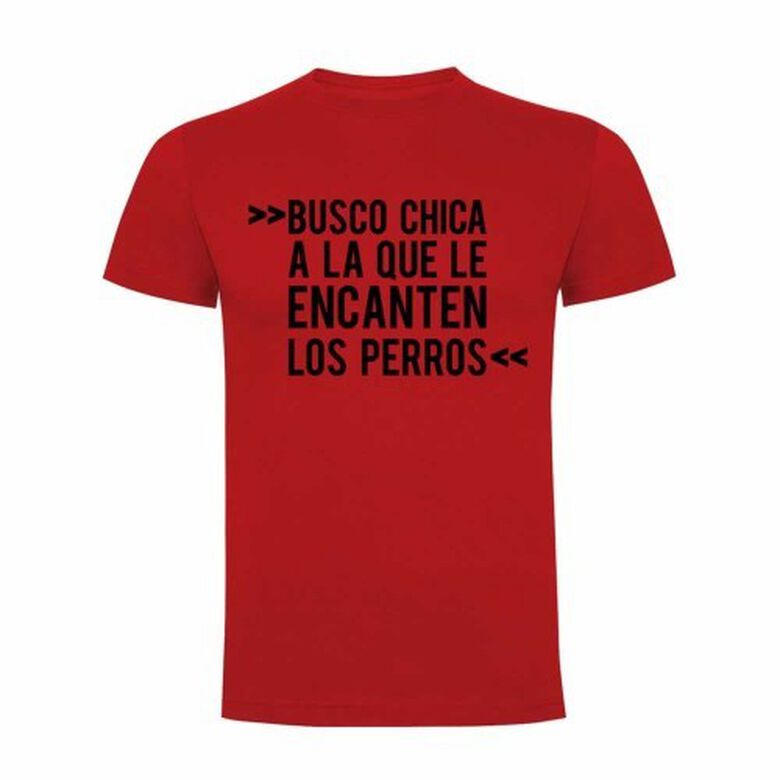 Camiseta hombre &quot;Busco chica a la que la encanten los perros&quot; color Rojo thumbnail