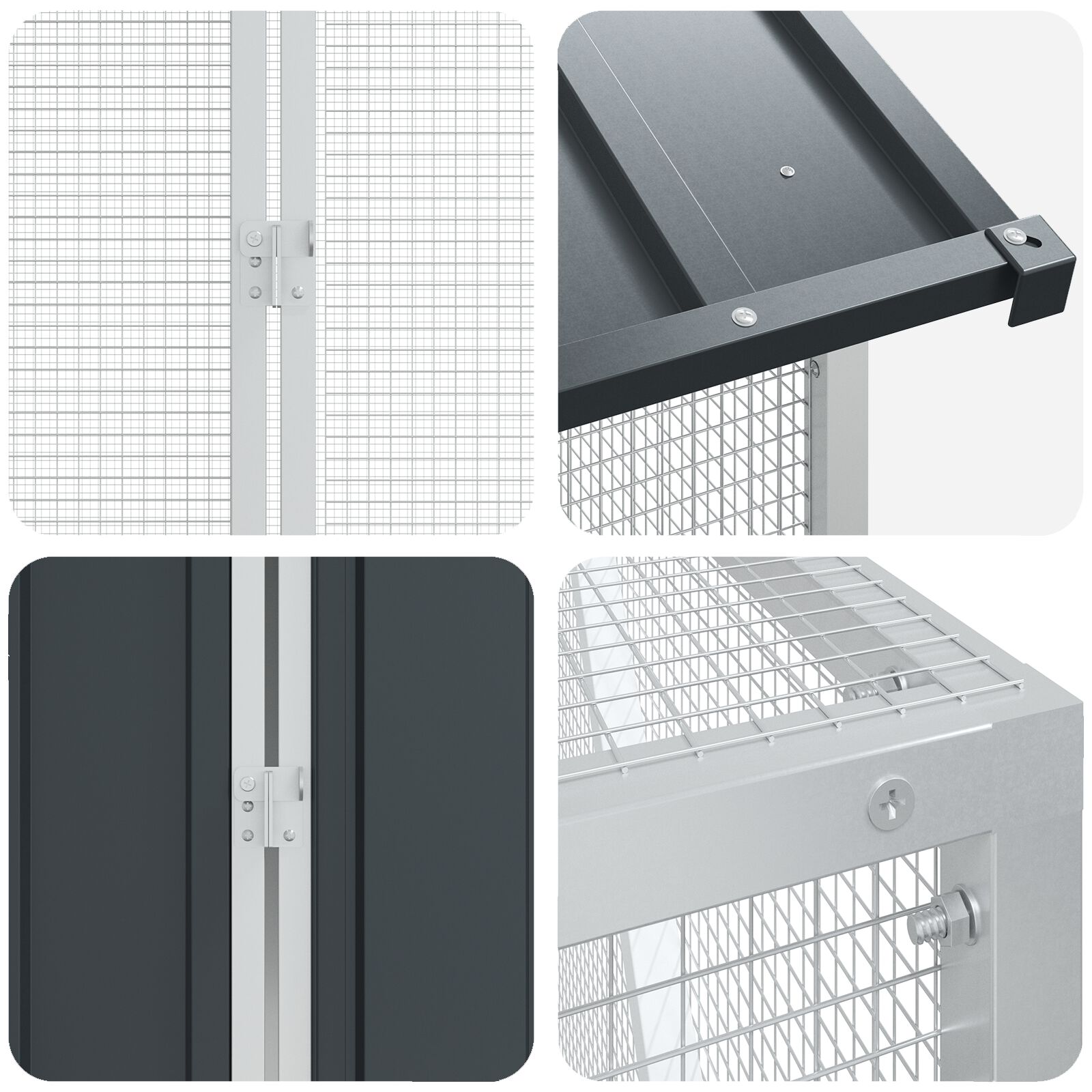 vidaXL Jaula para Aves Antracita 425 x 304 x 247 cm Acero galvanizado, , large Imagen numero 9