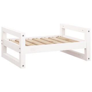 VidaXL Estructura gruesa cama de madera blanca para perros