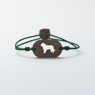 Pulsera de madera San Bernardo personalizable color Verde, Pulsera de madera San Bernardo personalizable color Verde