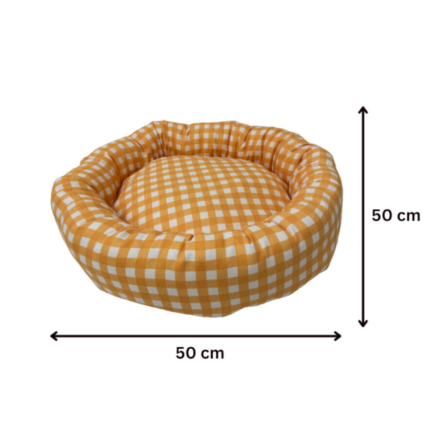 Leeby Cama Donut Vichy Naranja para gatos, , large Imagen numero 4