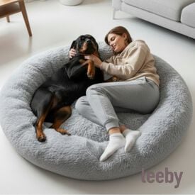 Leeby Cama Donut Anti Estr&eacute;s XXL Gris para personas y perros