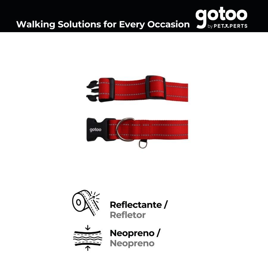 Gotoo Collar de nylon reflectante rojo para perro thumbnail