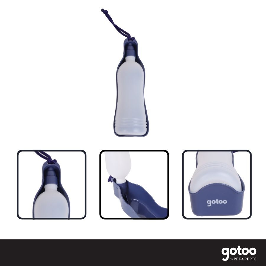 Gotoo Botella Bebedero Port&aacute;til de Pl&aacute;stico Azul para perros y gatos, , large Imagen numero 3