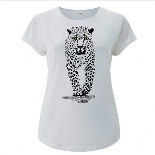 Camiseta manga corta mujer algodón jaguar color Blanco thumbnail
