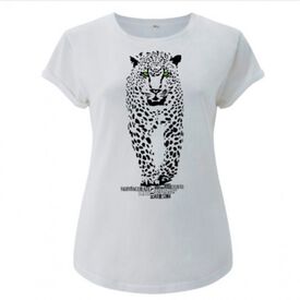 Camiseta manga corta mujer algodón jaguar color Blanco