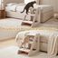 COSTWAY Escalera para Perros y Gatos de 3 Niveles con Pana Antideslizante | Rampa para Perros con Cama Acogedora y Juguete Colgante con Cascabel, Escalones para Mascotas, Acceso al Sof&aacute;, Cama, Ventana, , large indicador imagen numero 2
