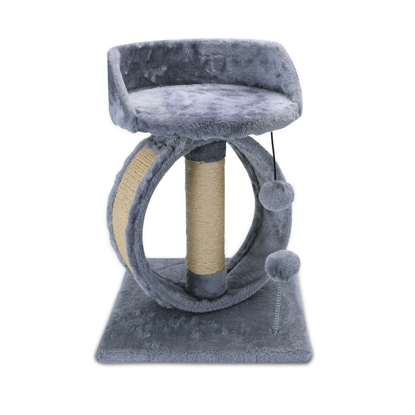 Nobleza Rascador para Gatos con Plataforma, Arbol Rascador para Gatos con Bolas, Cuerda de Sisal Natural，34x34x48cm Gris, , large Imagen numero 1