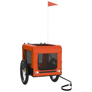 VidaXL Remolque de bicicleta hierro y tela Oxford naranja para perros