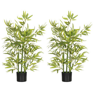 HOMCOM Bambús Artificiales Verde para hogar