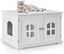 COSTWAY Casita para Gatos, Casita-mesita de Noche para Gatos con Doble Puerta y Ventana, Arenero para Gatos con Entrada Lateral Opcional (Blanco), , large indicador imagen numero 1