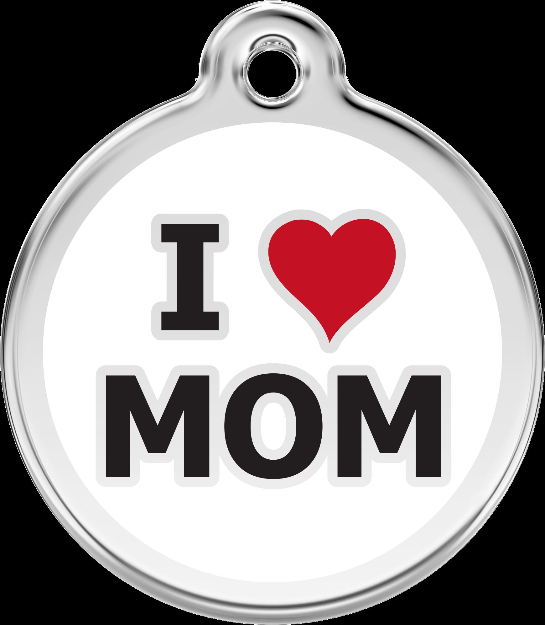 Placa identificativa Acero Inoxidable I love Mom Blanco para perros, , large Imagen numero 5