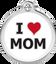 Placa identificativa Acero Inoxidable I love Mom Blanco para perros, , large indicador imagen numero 5