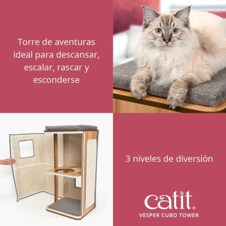 Rascador Cubo Tower color Gris, , large image number null