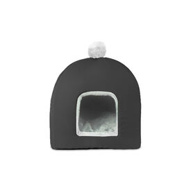 Gauty Cama Redonda Tela Impermeable y pelo  Gris y blanco para Perros y Gatos 