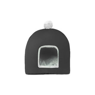 Gauty Cama Redonda Tela Impermeable y pelo  Gris y blanco para Perros y Gatos 