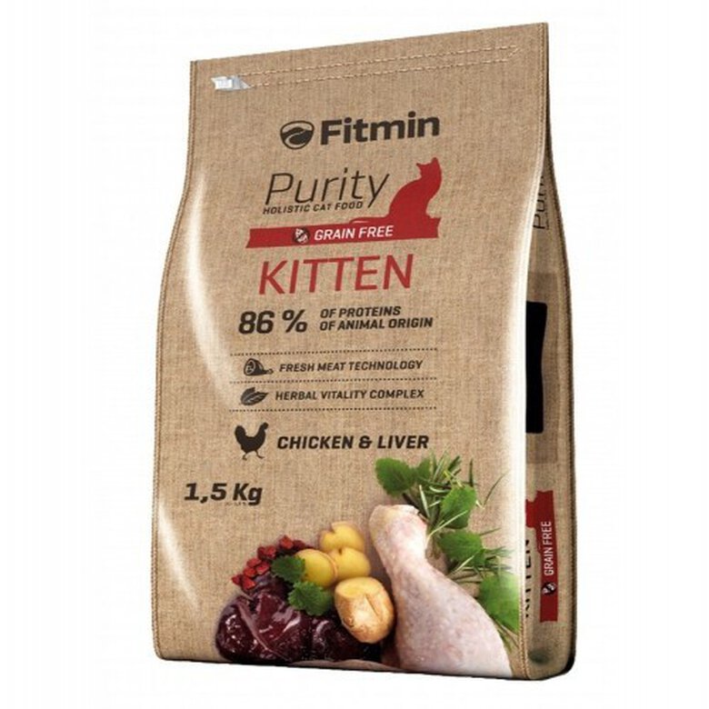 Pienso Dibaq Fitmin Purity Grain free para gatitos sabor Pollo e Hígado, , large image number null