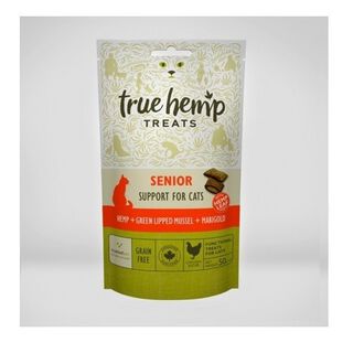 True leaf pet snack cáñamo senior sabor pollo para gatos