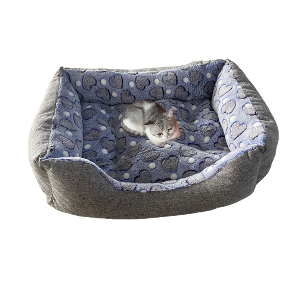 Cama de Mascota Modelo Rectangular con Felpa. Modelo Corazones, , large Imagen numero 2