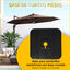 Outsunny Base de Sombrilla de 4 Piezas Rellenable de Agua 90 kg o Arena 130 kg Pesos para Base Cruzada de Parasol para Jardín Terraza Patio 98x98x13 cm Negro, , large indicador imagen numero 4