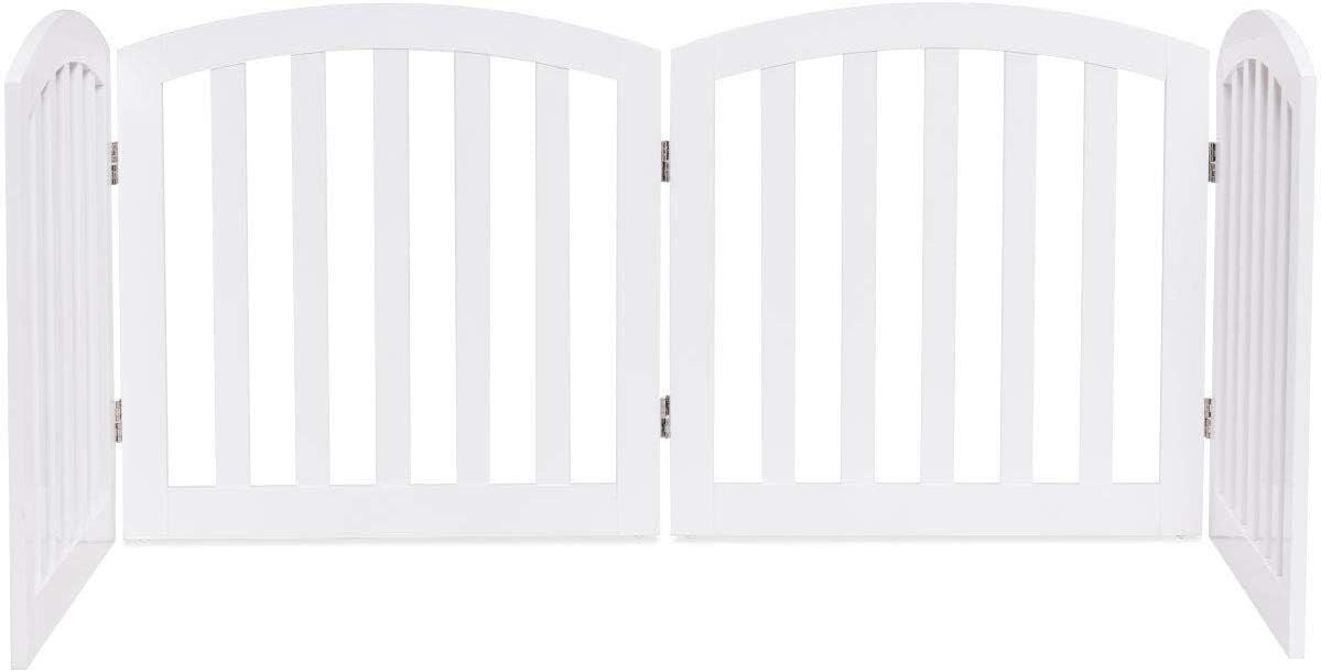 Costway Barrera Seguridad Valla Madera Blanca para perros thumbnail