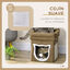 Pawhut Cama Cueva para Gatos Caseta para Gatos con Cama Superior Tablero de Rascador Coj&iacute;n Suave Bola Colgante y Marco de Madera 39x39x42 cm Marr&oacute;n., , large indicador imagen numero 5