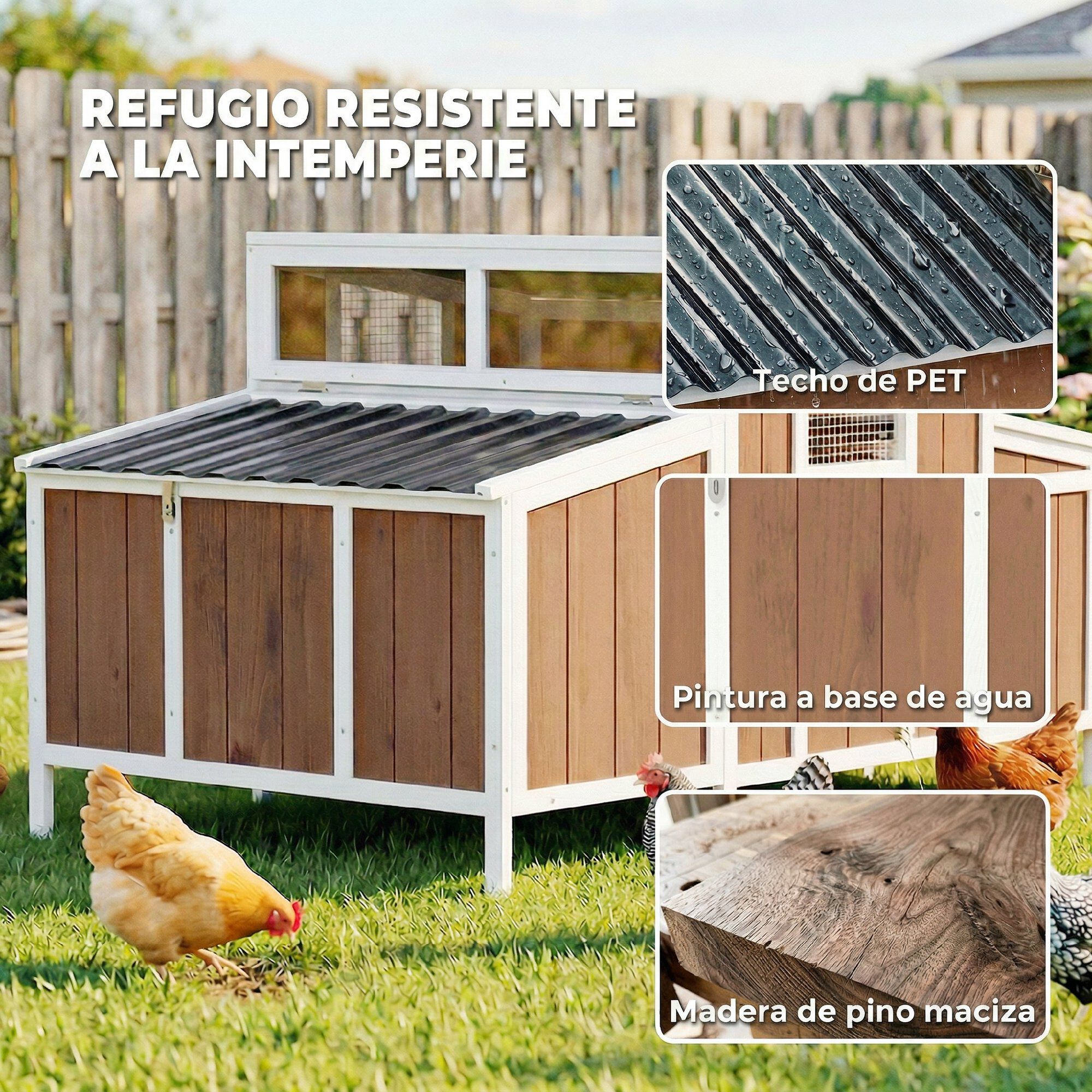 PawHut Gallinero Marr&oacute;n, , large Imagen numero 5