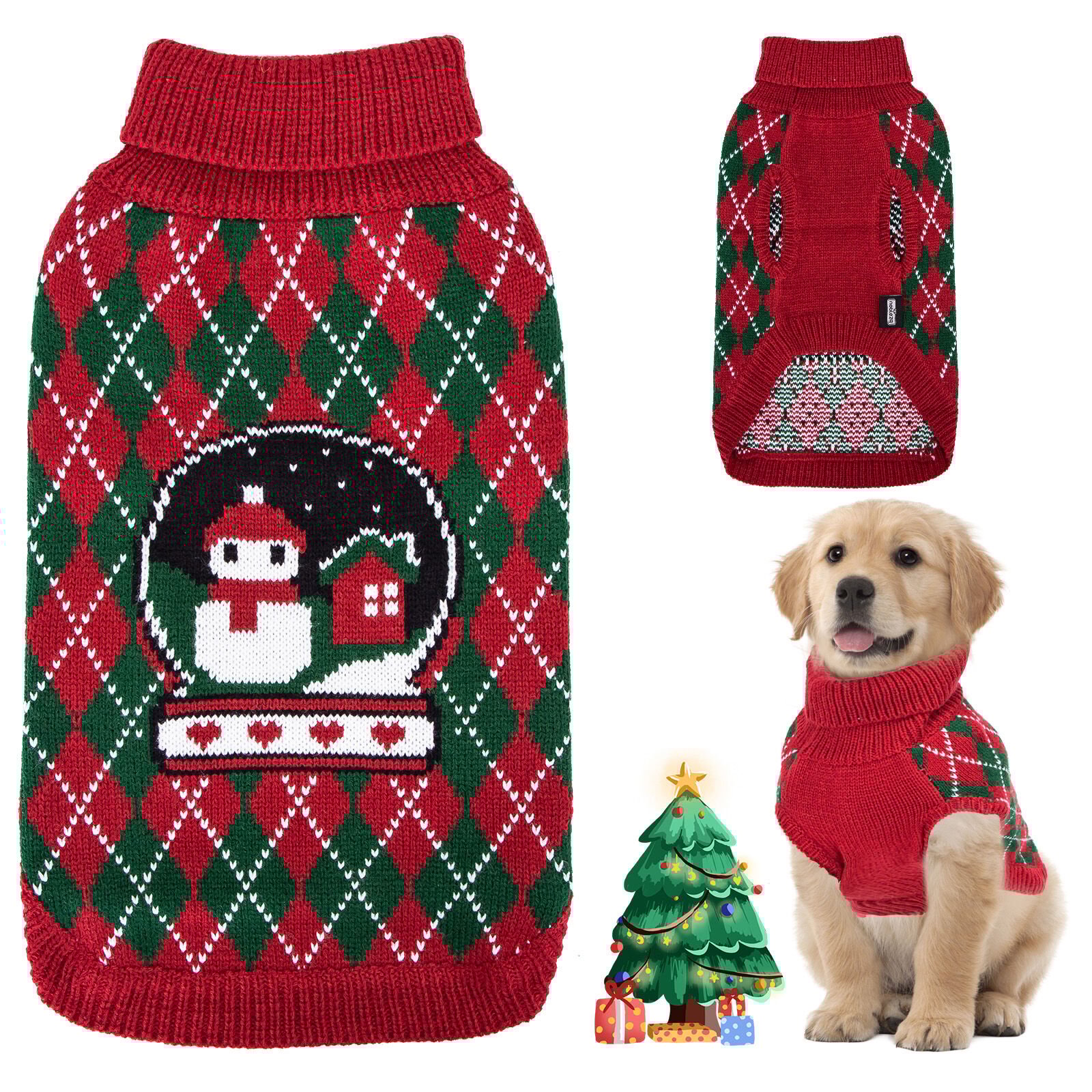 Nobleza - Jerseys de Navidad para Perros y Gatitos, Navidad Mascotas Su&eacute;ter, Jersey para Perros y Gatitos, Ropa de Invierno c&aacute;lida Ropa de Invierno Adecuado para Perros Peque&ntilde;os y Medianos, (Rojo, XL), , large Imagen numero 1