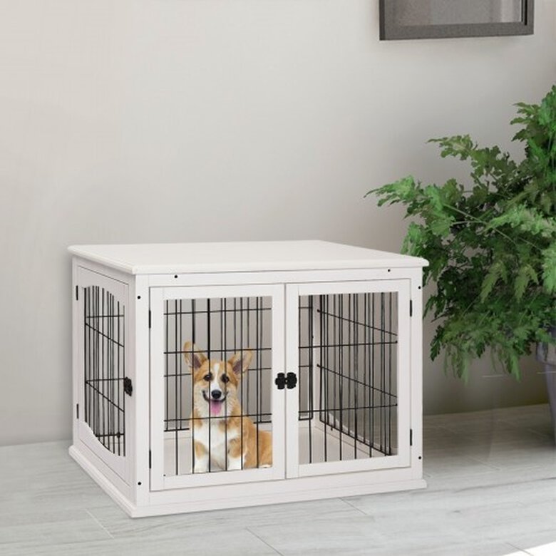 PawHut jaula de madera interior para perros, , large image number null