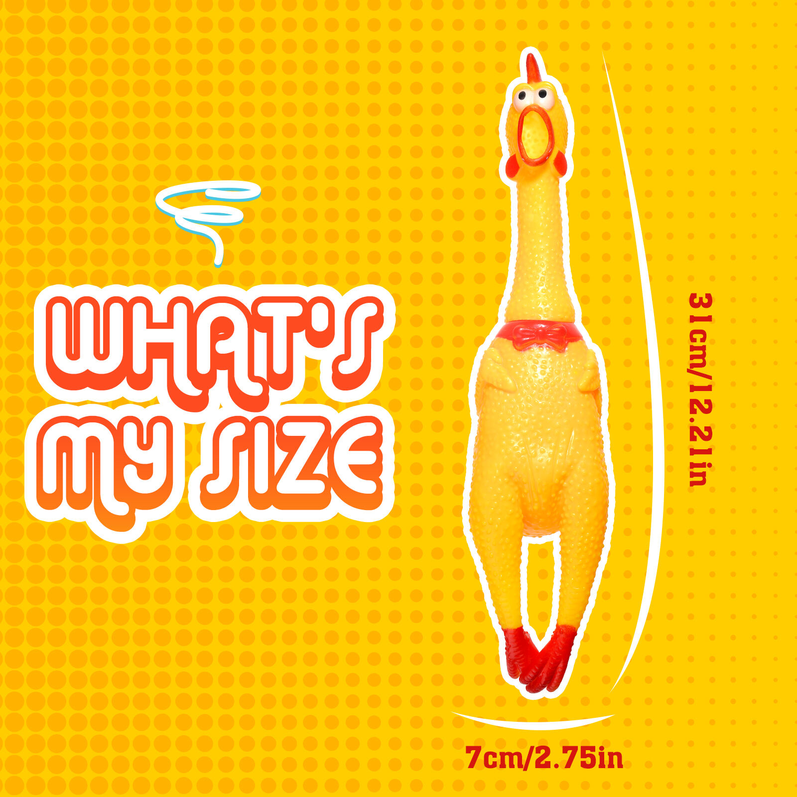 Nobleza - Juguete de goma para perros, pollo gritando amarillo, juguete peque&ntilde;o de descompresi&oacute;n chirriante para limpiar los dientes, , large Imagen numero 3