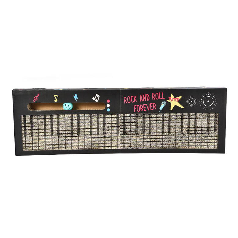 Leeby Kitty teclado rascador de cartón con bola para gatos thumbnail