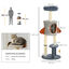 PawHut Árbol Rascador para Gatos de 116 cm Tipo de Cohete Torre para Gatos Interior con Postes para Rascar Cama Cueva y Juguete Estrella Ø44x116 cm Azul, , large indicador imagen numero 3