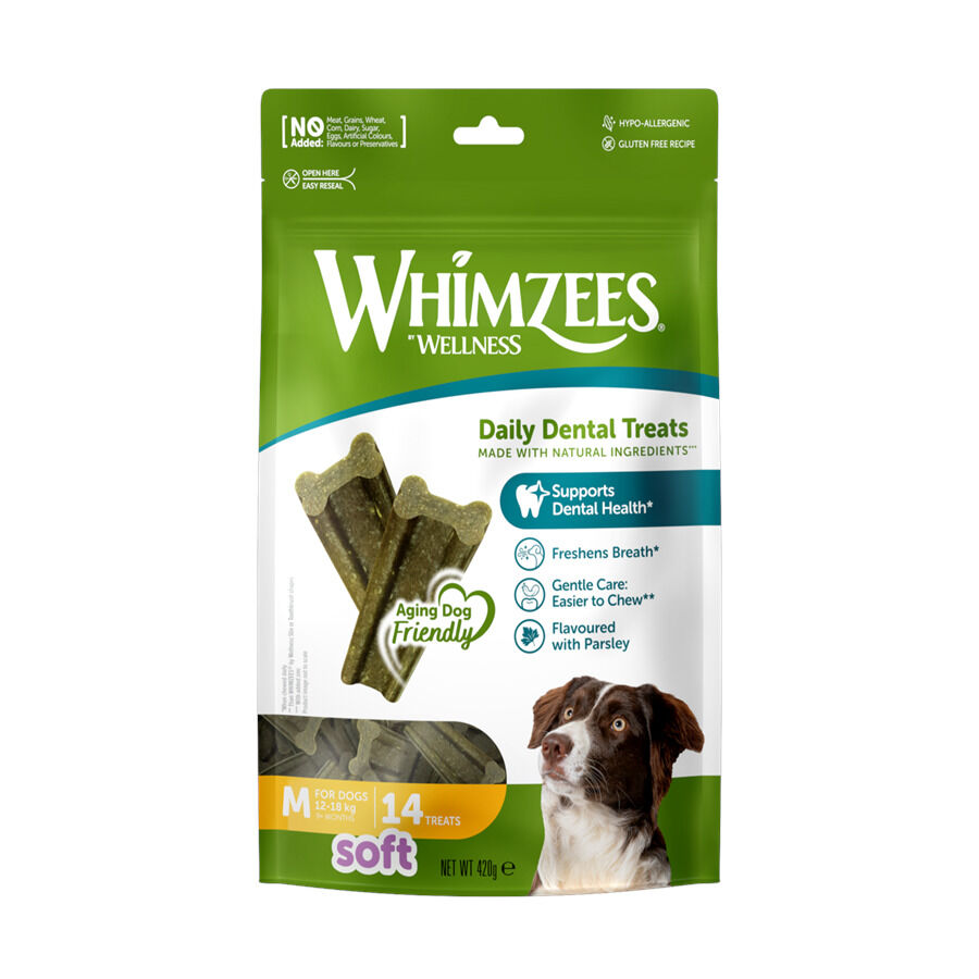 Whimzees Snacks Dentales Soft Value Bags M para perros