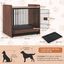 COSTWAY Jaulas para Perros, Casa para Perros Diseño 2 en 1 con Bandeja Extraíble, Puerta Bloqueable, Jaula Interior para Perros con Mesa Lateral para Perros Pequeños y Medianos, Marrón Rústico, , large indicador imagen numero 3