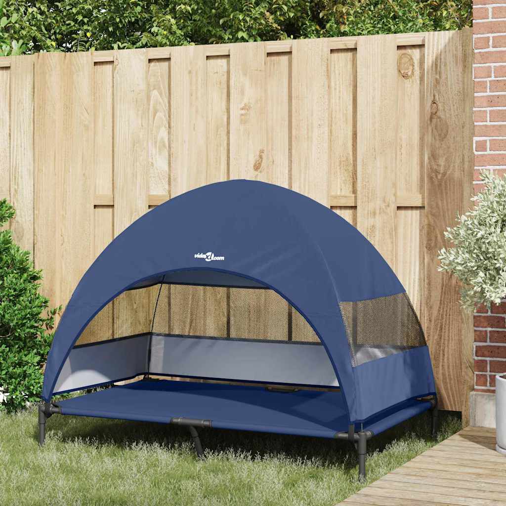 vidaXL Cama Elevada para Perros Manual Azul marino 127 x 81 x 108 cm, , large Imagen numero 3