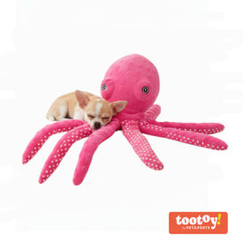 Tootoy! Pulpo de Peluche con Sonido Rosa para perros