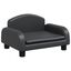 vidaXL Cama para perros de cuero sintético negra 50x40x30 cm, , large indicador imagen numero 1