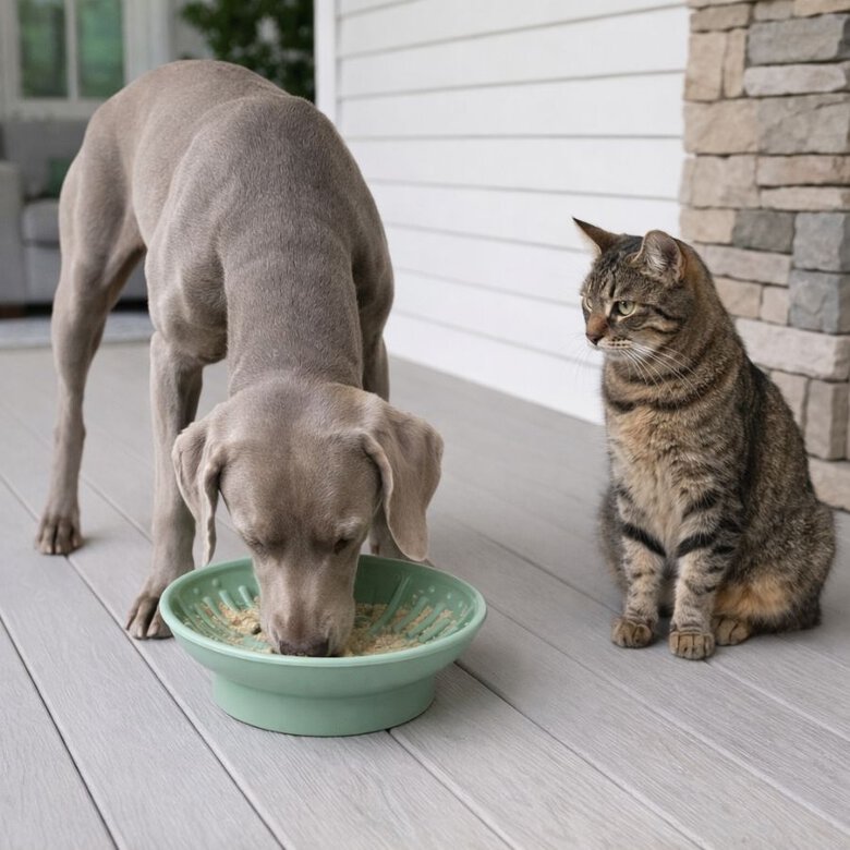 Leeby Comedero Antivoracidad Verde para perros y gatos