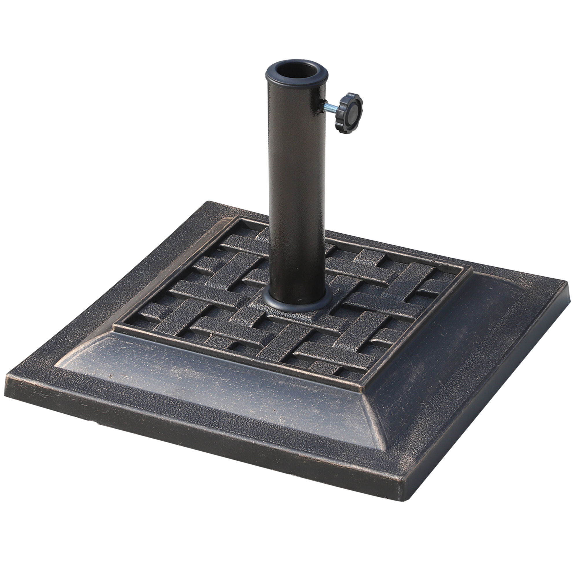 Outsunny Base para Sombrilla de Jard&iacute;n Peso Neto 9 kg Soporte de Parasol Apto para M&aacute;stil de 38mm/48mm para Terraza Patio Exterior &Oslash;44x32 cm Bronce, , large Imagen numero 1