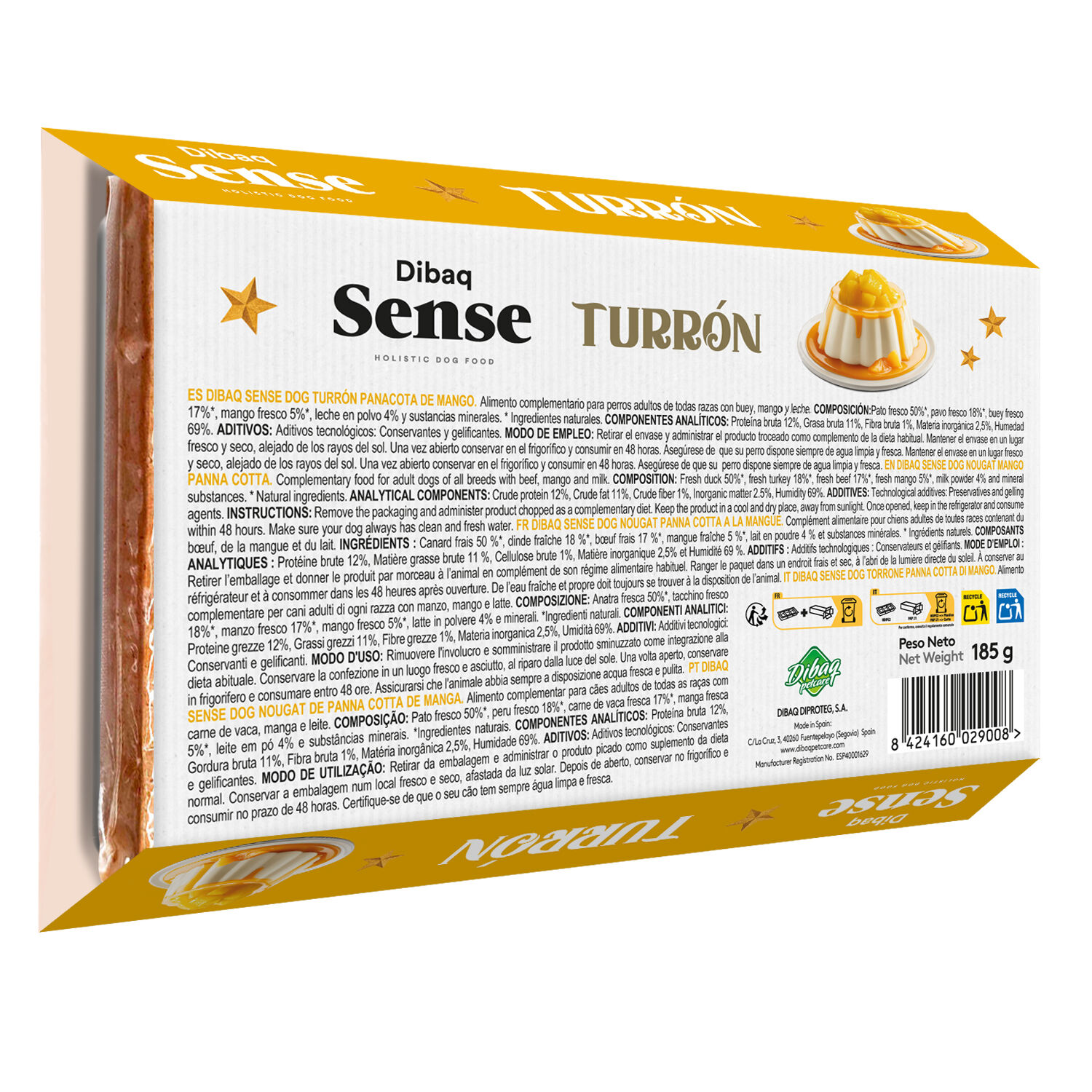 Dibaq Sense Turr&oacute;n Panna Cotta de Mango 185g, , large Imagen numero 2
